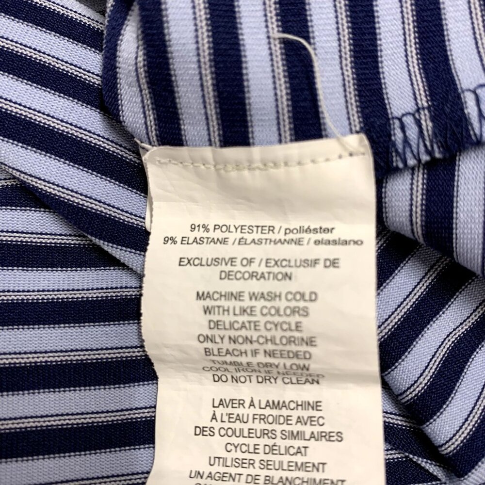 Callaway Polo Shirt Mens Large Blue White Striped Opti-Dri Performance Golf Top - Picture 4 of 9